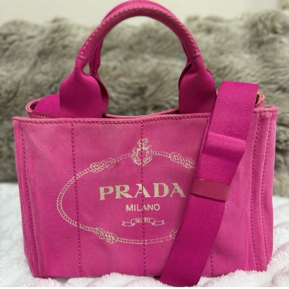 Pink Prada Canapa Tote Bag - Picture 2 of 10